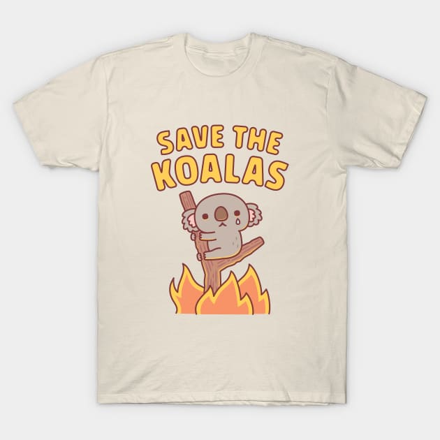 Sad Koala Caught In Bushfire, Save The Koalas T-Shirt by rustydoodle